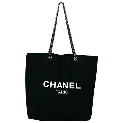 black chanel canvas tote